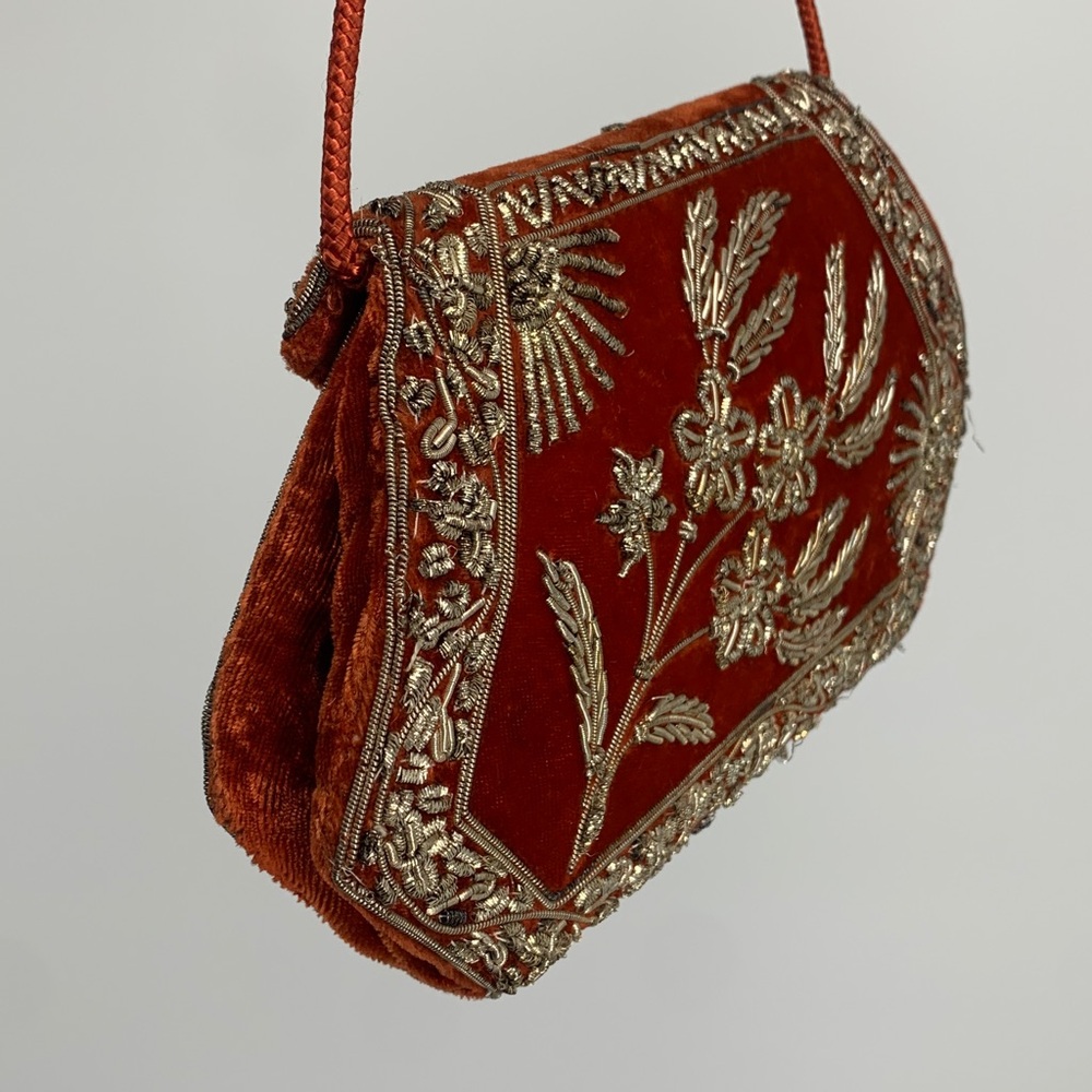 Vintage Afsal Stores Elegant Red Embroidered Women's party Bag Pakistan 🇵🇰 RARE! - Picture 14 of 17